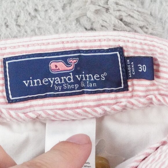 Vineyard Vines Seersucker Breaker Shorts Mens 30 Striped Red White - Picture 4 of 12
